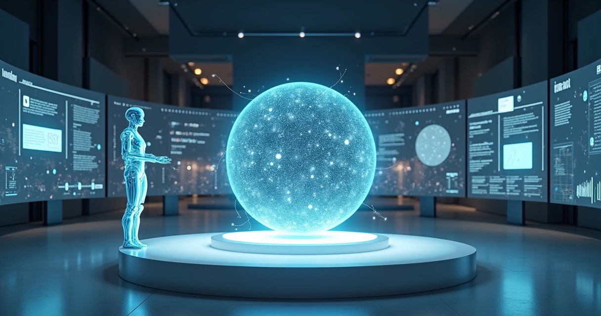 Centro de controle com assistente virtual gerenciando múltiplos canais de atendimento